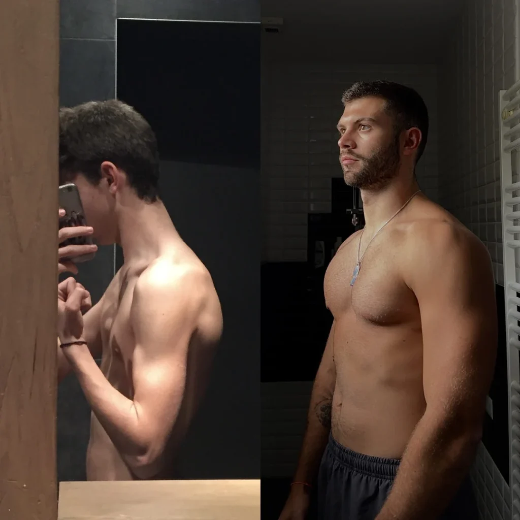 avant/après Lucas Toyes coach musculation en ligne